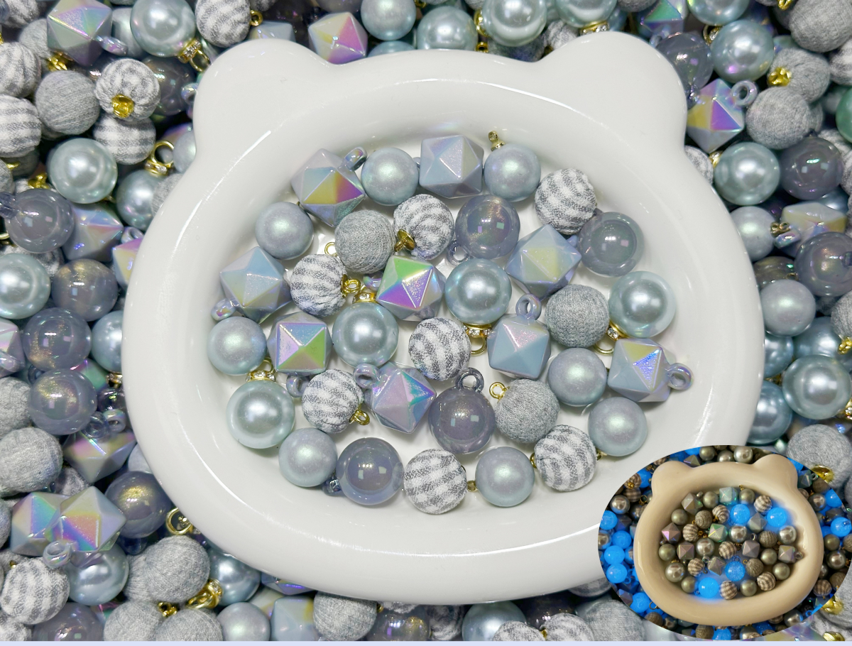 12.22NEW【L025】色落ちた海（夜光あり、カン付き6種類、リース用）