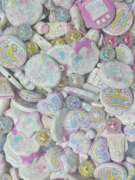 ♥人気♥1.5再入荷【A405】キキララ遊園地（浮き彫りキャラビーズ10種類と2重爆裂ビーズ4色）