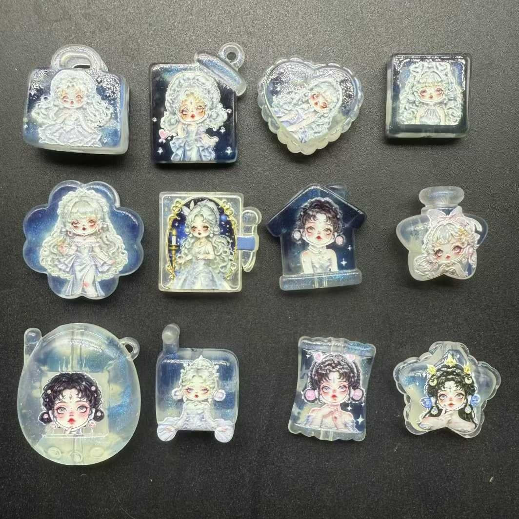 ♥人気♥3.25再入荷【A433】夜に光るSPちゃん（夜光＋浮き彫りキャラビーズ12種類、普通のビーズなし）