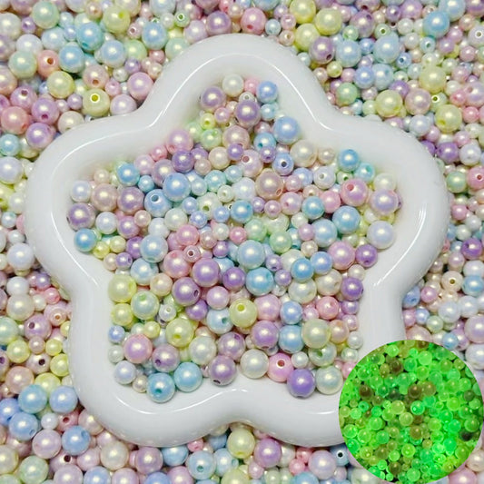 ♥人気♥3.3再入荷【T121】夜光マカロンパールファミリー（約12色、6・8・10ｍｍ）