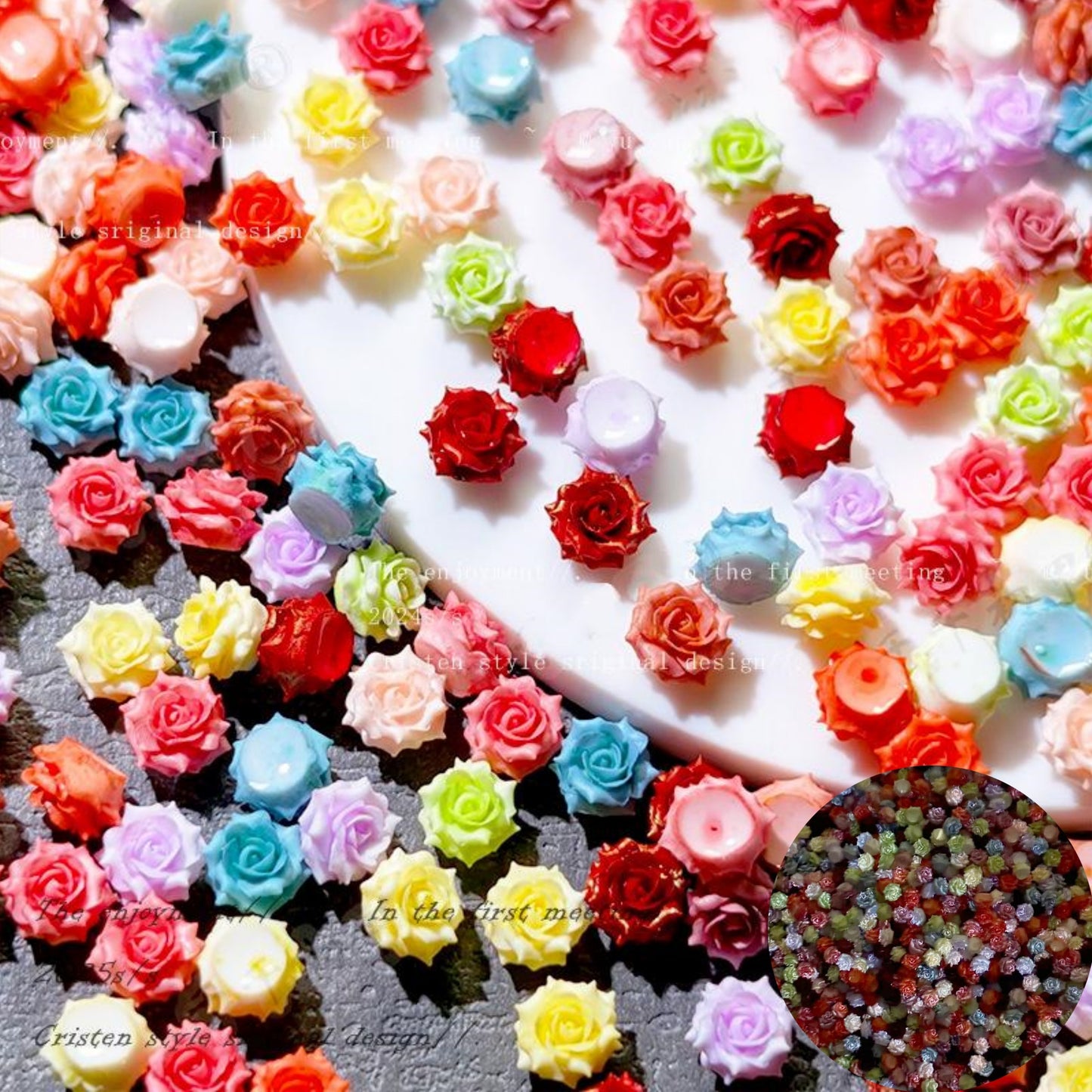 2.12NEW【L066】ジュリエッタ・ローズ（夜光チビソフトバラ、約6.2ｍｍ×6.2ｍｍ）