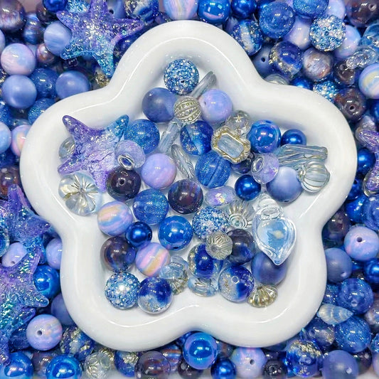 2.14NEW【A459】星海の旋律（レジン5種類やキラキラ合金1種類入りのストラップ用大ミックス）