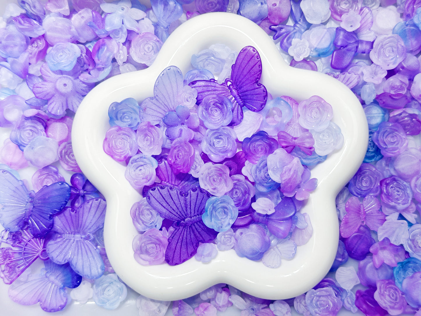♥段階式割引♥【T147】マットバロック（DIYパーツ約12種類大ミックス、アクリル、12～40mm）