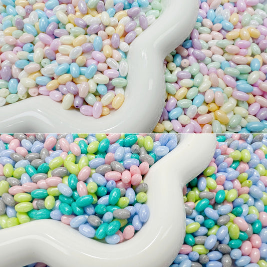 4.8NEW♥段階式割引♥【T150】スイーツコメ（ガラス製の米ビーズミックス2種類、約4*7mm）