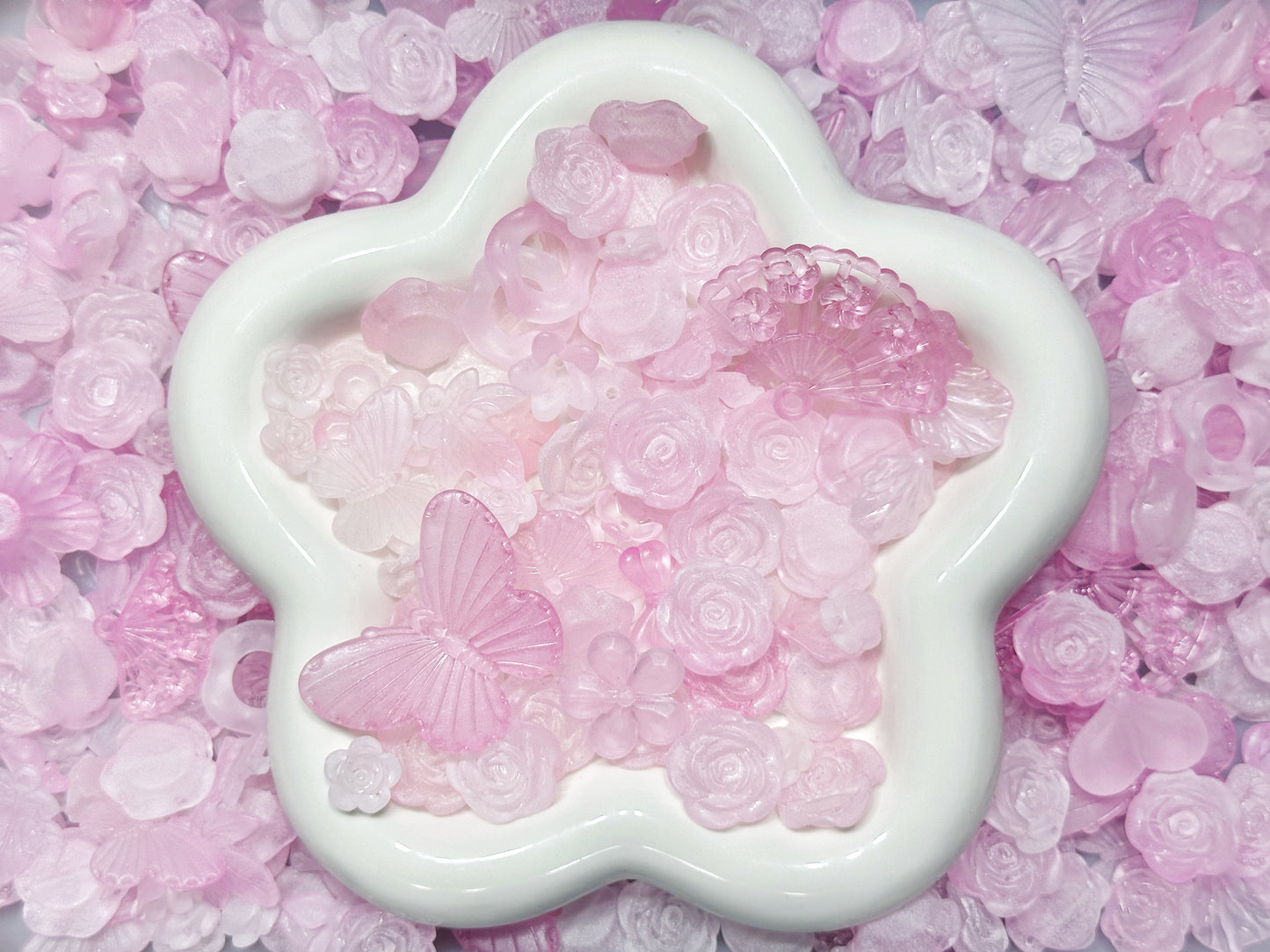 ♥段階式割引♥【T147】マットバロック（DIYパーツ約12種類大ミックス、アクリル、12～40mm）
