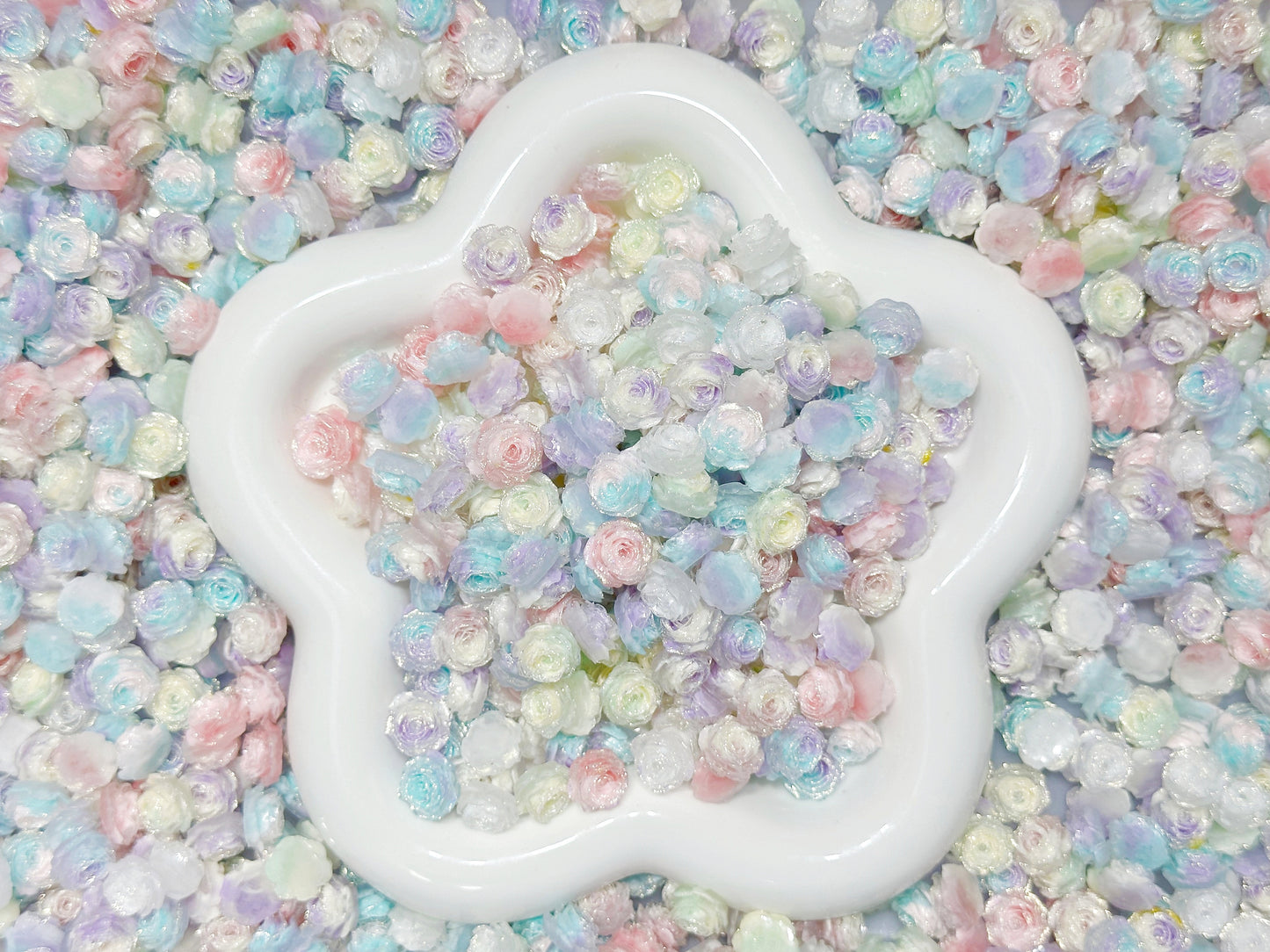 5.15NEW【L096】ローズクリーム（夜光ソフトバラ新色8色、約10.8*10.8ｍｍ）