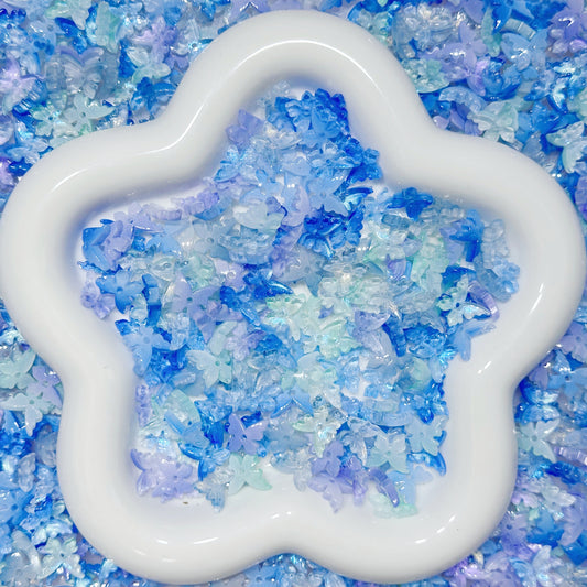 6.10NEW【L117】青霧蝶（ガラス蝶々6色、10×12ｍｍ）