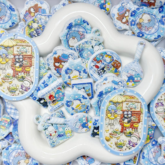 7.30NEW【A576】マイナーサンリオ喫茶店（刺繍浮き彫りキャラビーズ約10種類とプレート1種類））