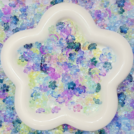 8.28NEW【L144】オーロラ輝く雫の桜（クリアオーロラ加工のガラス桜9色）