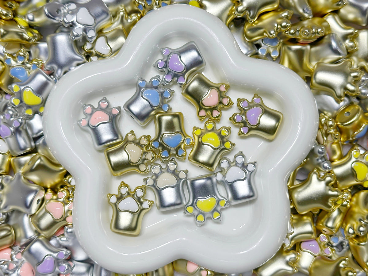9.24NEW【T201】メタリックキャットクロウ（12色ミックス、メッキのアクリル、約27*25mm）