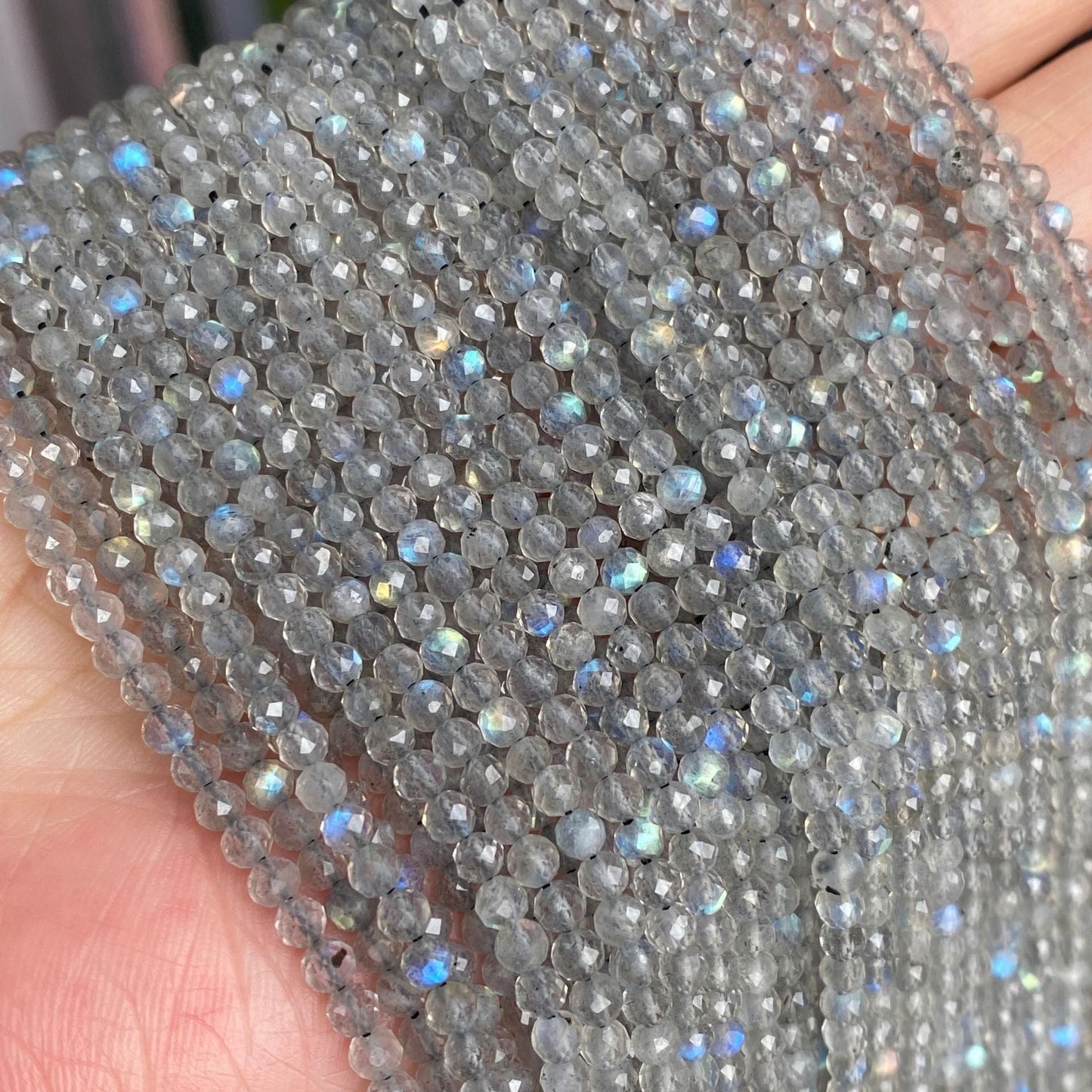 ♥大人気♥8.7再入荷あり【C038】多面カット天然石（3mm、1連）