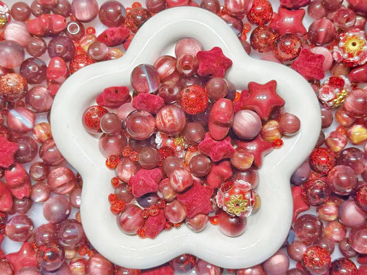 3.17NEW【A483】ルビーの守り（レジンビーズ5種類など入りの約9種類のストラップ用大ミックス）（副本）