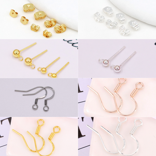 3.31ピアスキャッチャー新規追加♥段階式割引あり♥【P082】ピアスパーツ（色落ちにくいS925銀、DIYパーツ）