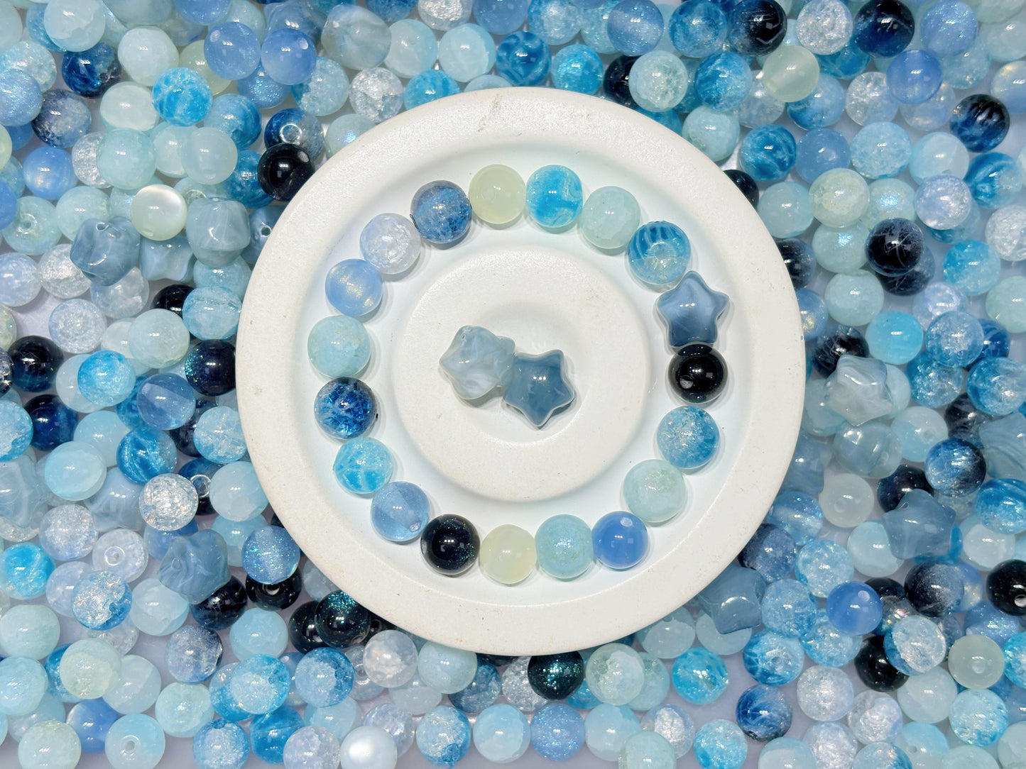 12.18【FA002】蒼星のささやき（高品質ビーズ約10種類、色チェンビーズ入り、少量販売）