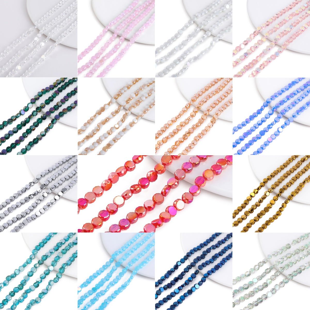 【T156】キラキラ餅（ガラス、8ｍｍ、ブレスレットなど用）