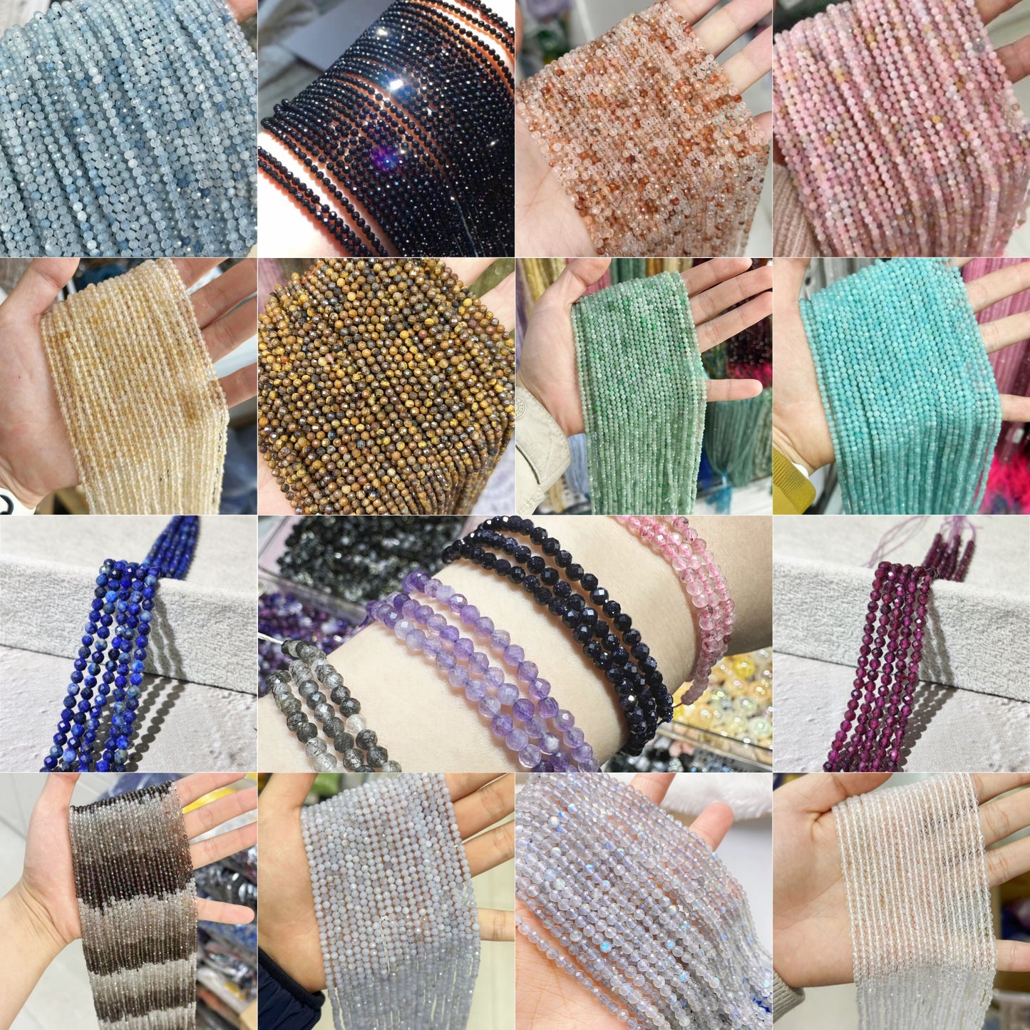 ♥人気♥5.29アイオライト追加【C038】多面カット天然石（3mm、1連）