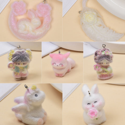 4.29NEW♥段階式割引有り♥【T165】もこもこ世界（カン付き、フロッキー、約3～5cｍ）