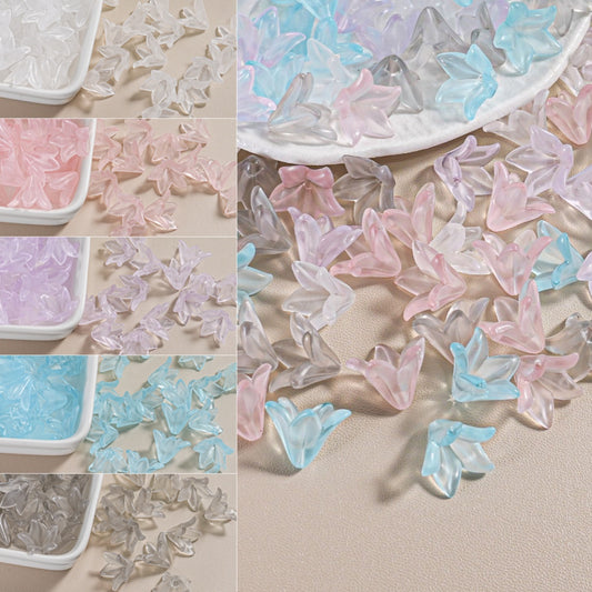 8.23再入荷（段階式割引あり）【T069】プリンセスユリ（アクリル、約16.6×16.6ｍｍ、リース作り）