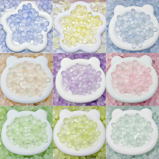 ♥人気♥5.28新色有り♥段階式割引♥【T113】大きいマットフラワー（カン付き、アクリル、38mm）