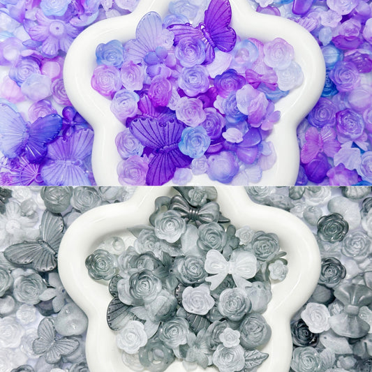 4.2NEW♥段階式割引♥【T147】マットバロック（DIYパーツ約12種類大ミックス、アクリル、12～40mm）