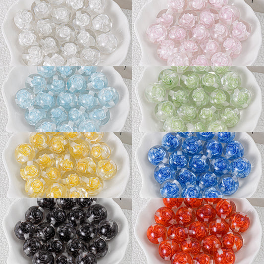 ♥人気♥6.19再入荷有り【T099】永遠のローズ（リアルバラ入りレジンビーズ、16ｍｍ）