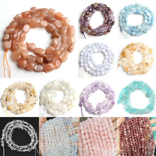 ♥人気♥6.19サンストーン新規【C075】楕円形天然石集合（不規則、約8×10mm）