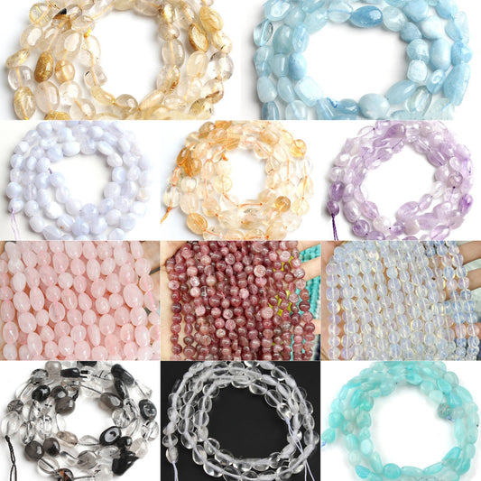 ♥人気♥6.9更新【C075】楕円形天然石集合（不規則、約8×10mm）