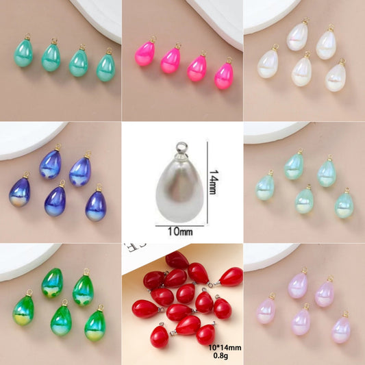 4.20NEW【T159】ドロップパール集合（カン付き、ABS樹脂、パール光沢や高級星空加工など）