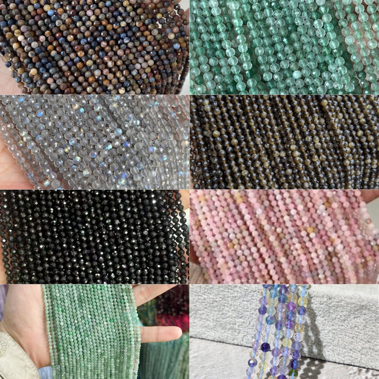 ♥大人気♥8.7再入荷あり【C038】多面カット天然石（3mm、1連）