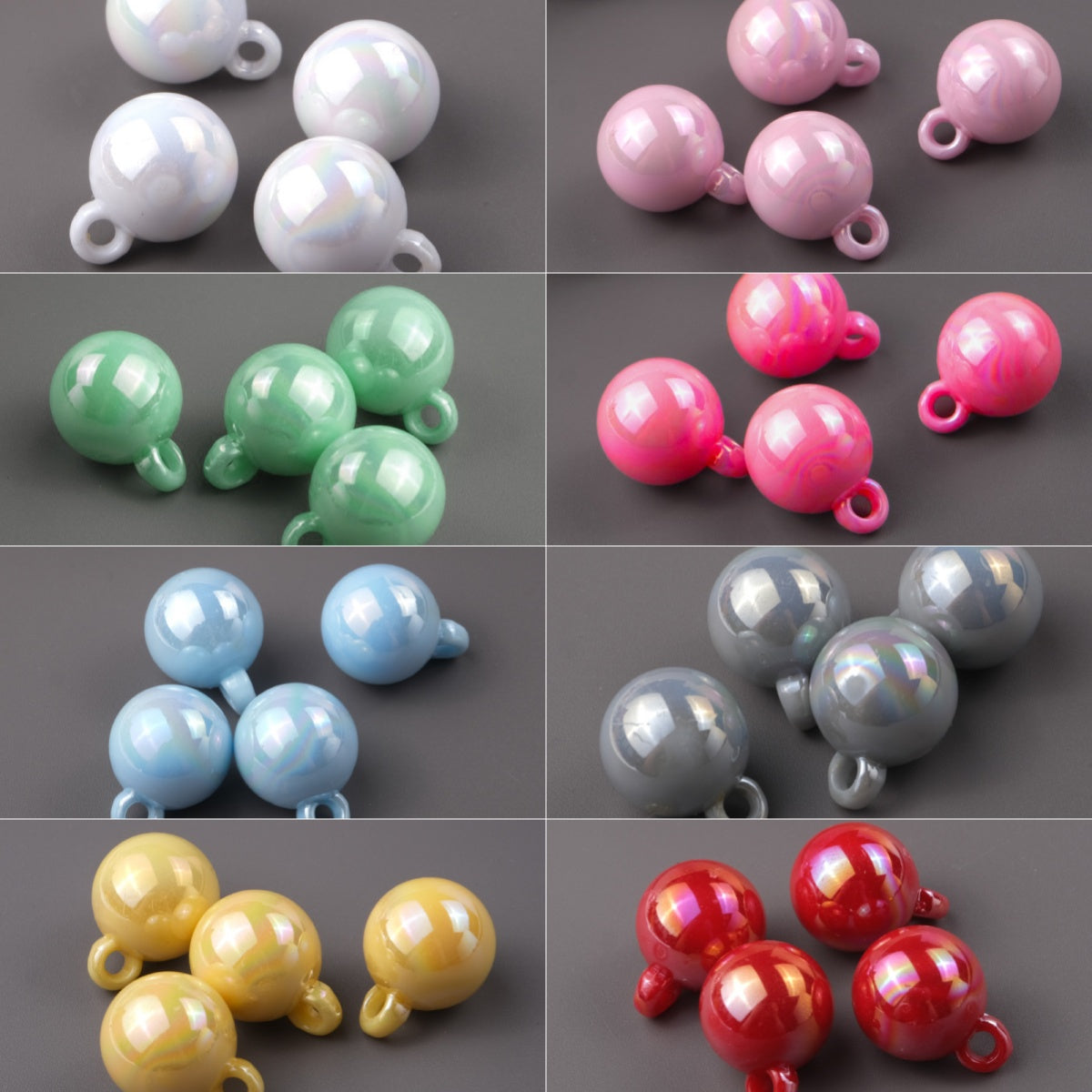 11.11NEW♥段階式割引あり♥【T096】キャンディービーズ（カン付き、オーロラ加工、16mm）