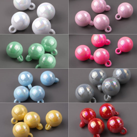 11.11NEW♥段階式割引あり♥【T096】キャンディービーズ（カン付き、オーロラ加工、16mm）