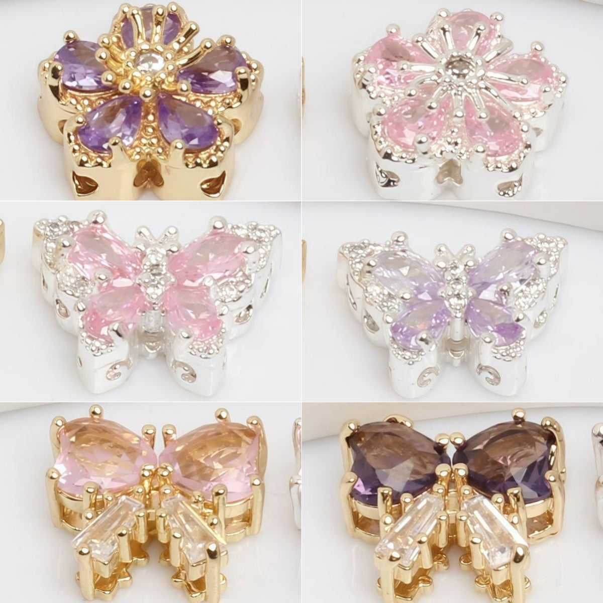 ♥人気♥8.26更新あり（段階式割引あり）【P061】高品質八つ穴パーツ（ストラップやブレスレット用パーツ、約11×13mm）