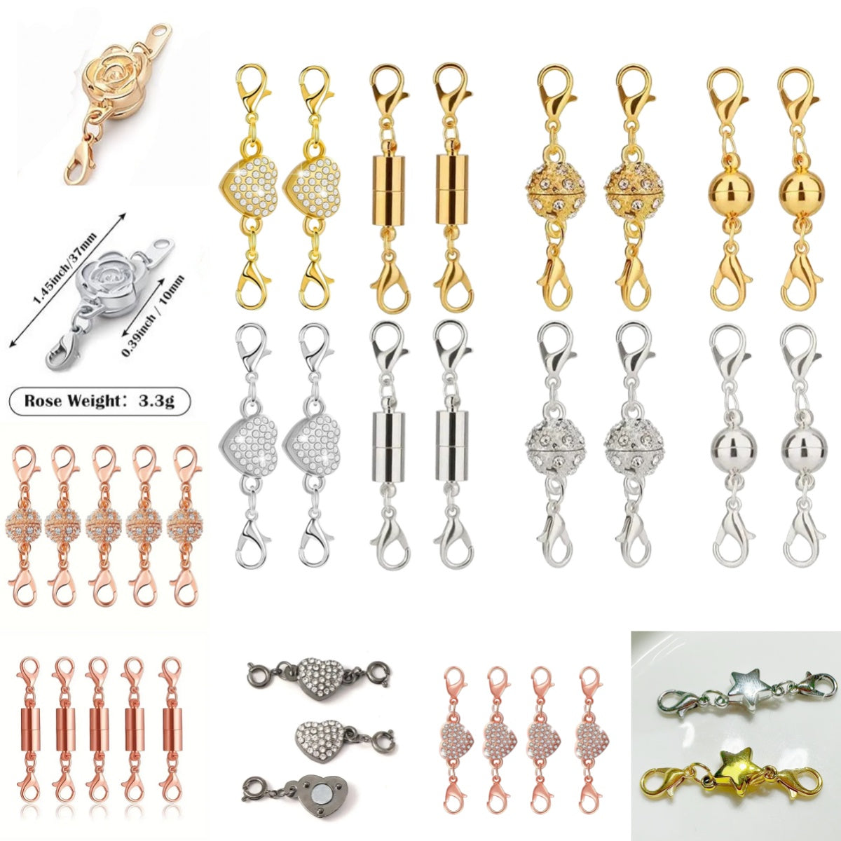 ♥人気♥6.11再入荷あり（段階式割引あり）【P065】ブレスレットマグネット集合（カニカン付き）