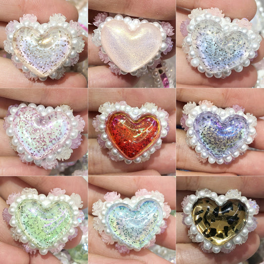 9.20NEW【T197】ハート型お花ボール（両面立体、约22*27mm）