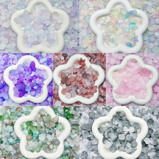 9.29更新♥段階式割引♥【T147】マットバロック（DIYパーツ約12種類大ミックス、アクリル、12～40mm）