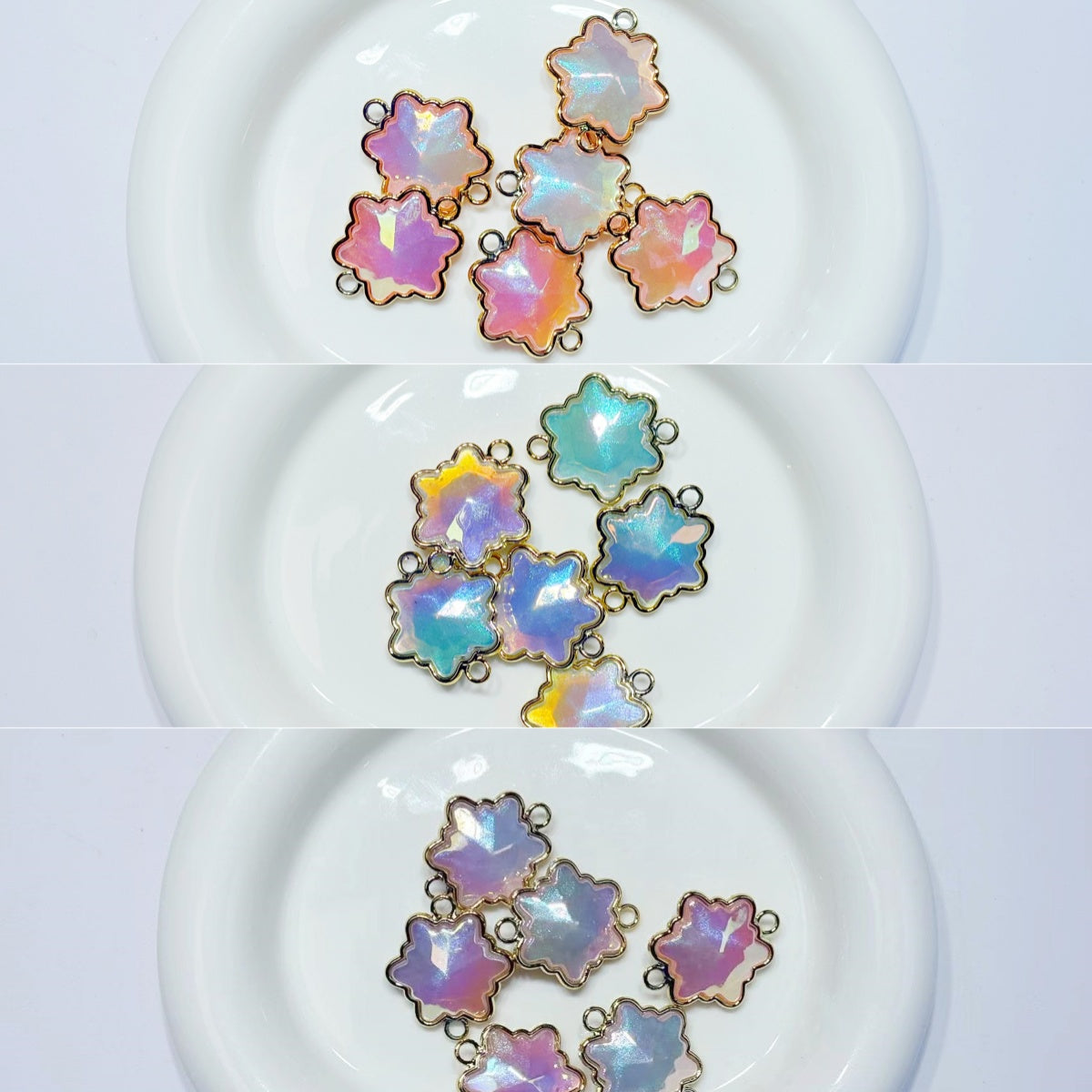 11.21NEW♥段階式割引あり♥【P085】六芒星（二つカン付き、26mm、ストラップなど用）