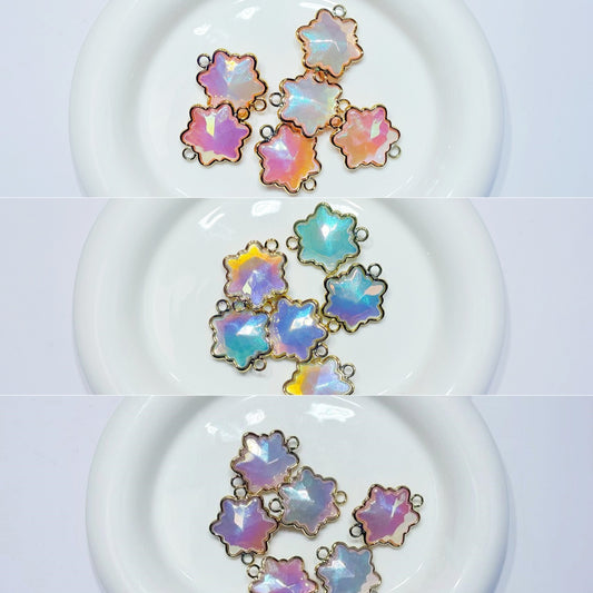 11.21NEW♥段階式割引あり♥【P085】六芒星（二つカン付き、26mm、ストラップなど用）