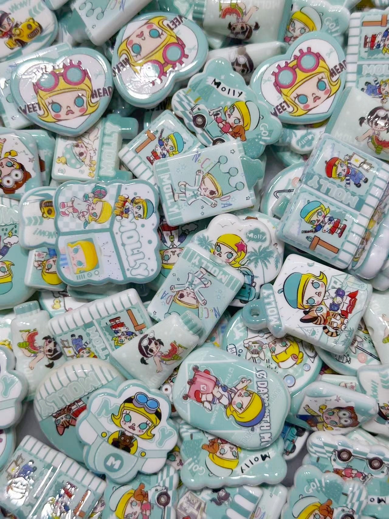 11.11NEW【A347】チョコミントモリーちゃん（キャラビーズ15種類大ミックス）