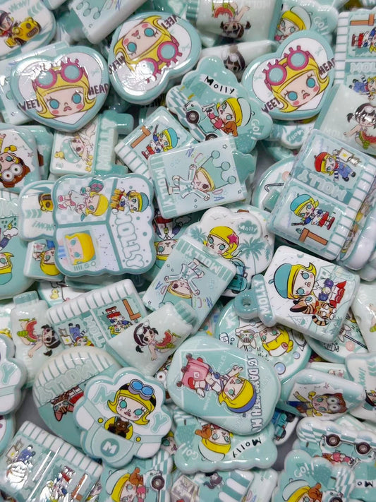 11.11NEW【A347】チョコミントモリーちゃん（キャラビーズ15種類大ミックス）