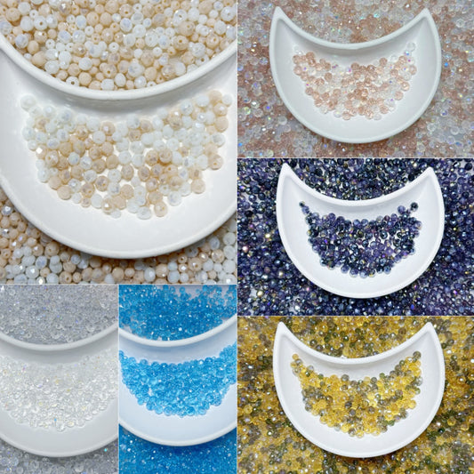♥人気♥9.2再入荷と更新あり♥段階式割引あり♥【A138】キラキラ多面カットガラスビーズ大集合（ブレスやストラップ作り）
