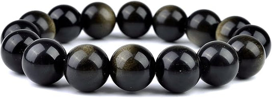 3.19再入荷【C004】ゴールドオブシディアン（金曜石、金運・洞察力UP、10mm）