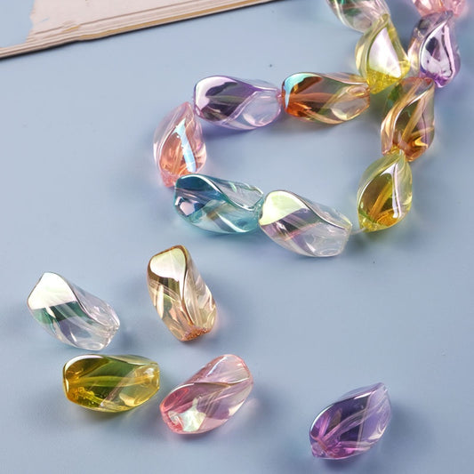 6.11NEW【T045】クリア・チェーン型・アクリルビーズ（23.2×13.7 mm)