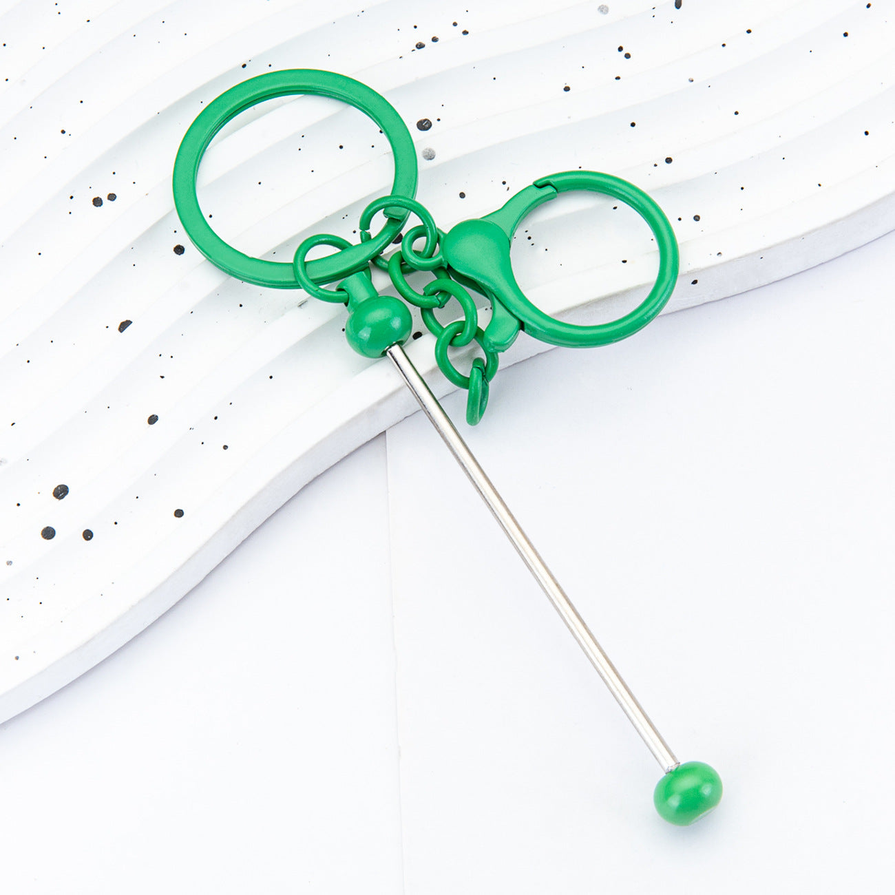 4.21再入荷♥段階式割引♥【P099】DIYビーズキーホルダー（約14.8×3cm、2つカラビナ付き）