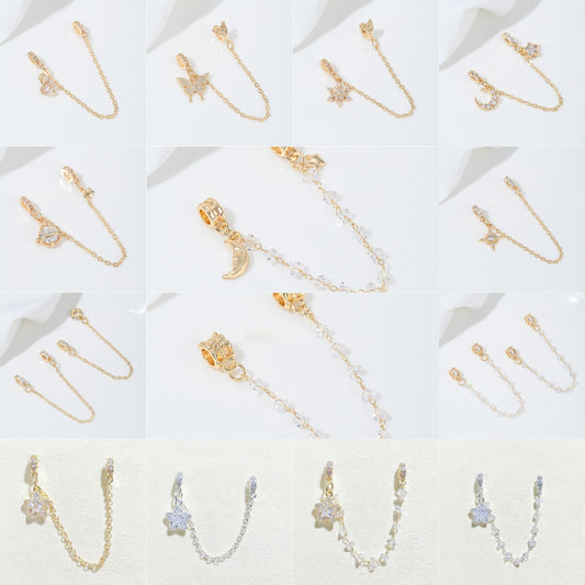 8.17NEW【P113】高品質チェーン付きロンデル（色落ちにくい、ロンデル直径約5～7ｍｍ、チェーン長さ約94ｍｍ）
