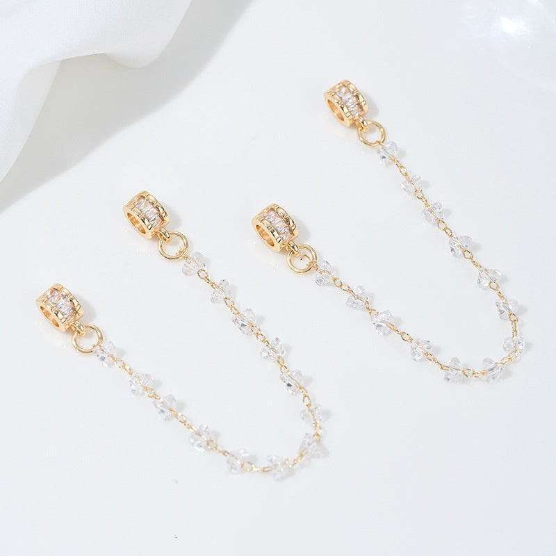8.17NEW【P113】高品質チェーン付きロンデル（色落ちにくい、ロンデル直径約5～7ｍｍ、チェーン長さ約94ｍｍ）