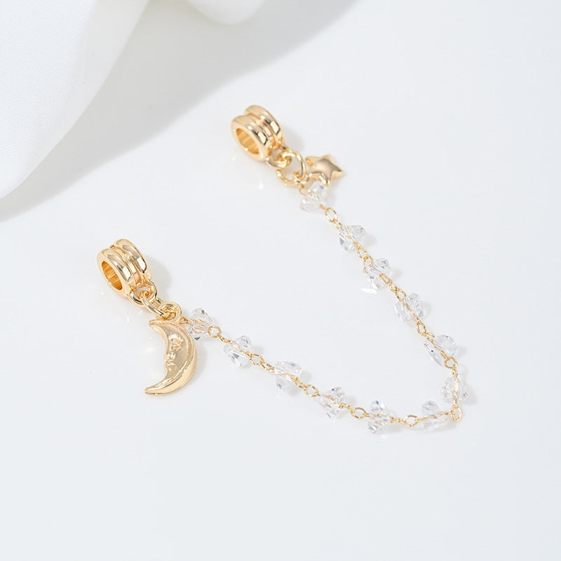 8.17NEW【P113】高品質チェーン付きロンデル（色落ちにくい、ロンデル直径約5～7ｍｍ、チェーン長さ約94ｍｍ）