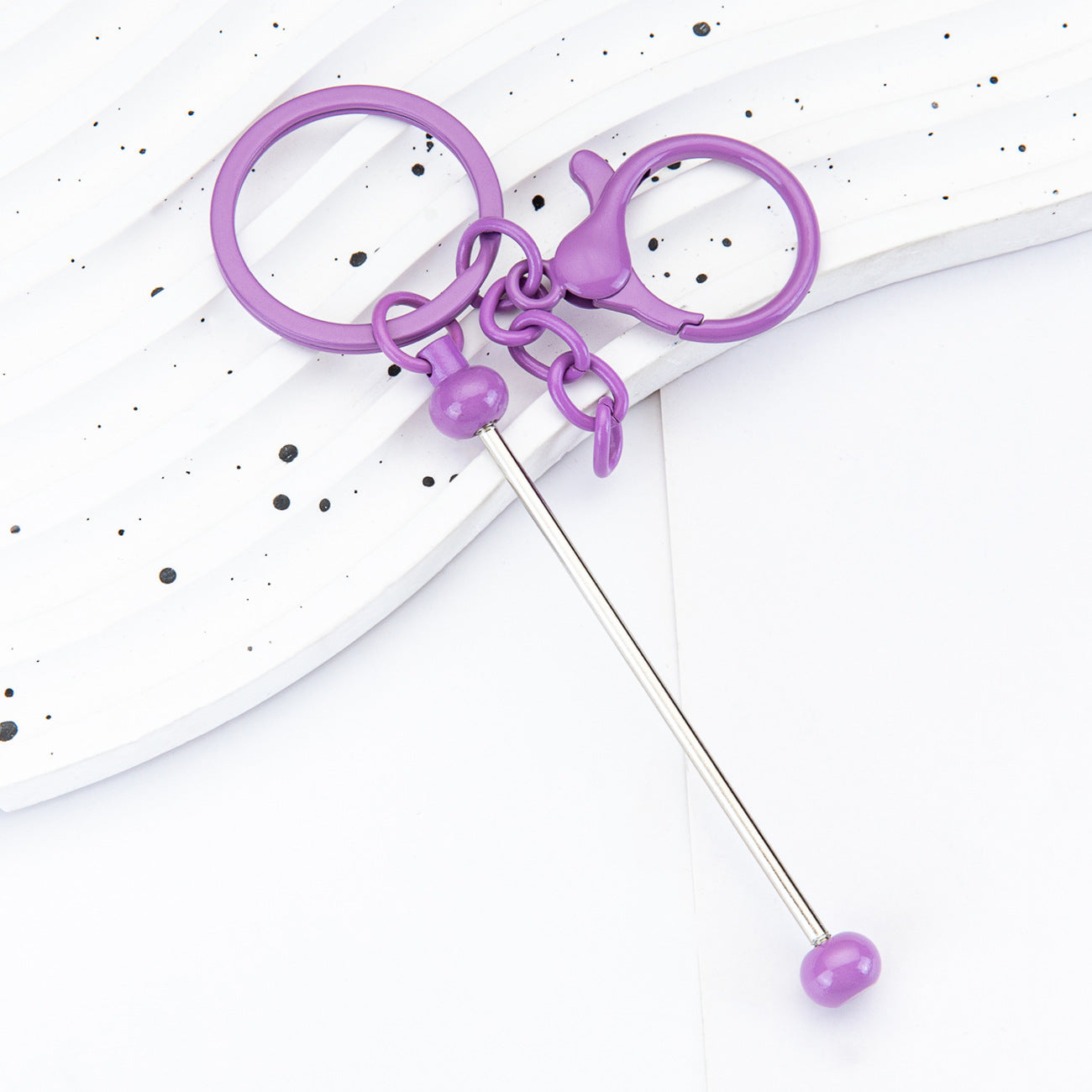 4.21再入荷♥段階式割引♥【P099】DIYビーズキーホルダー（約14.8×3cm、2つカラビナ付き）