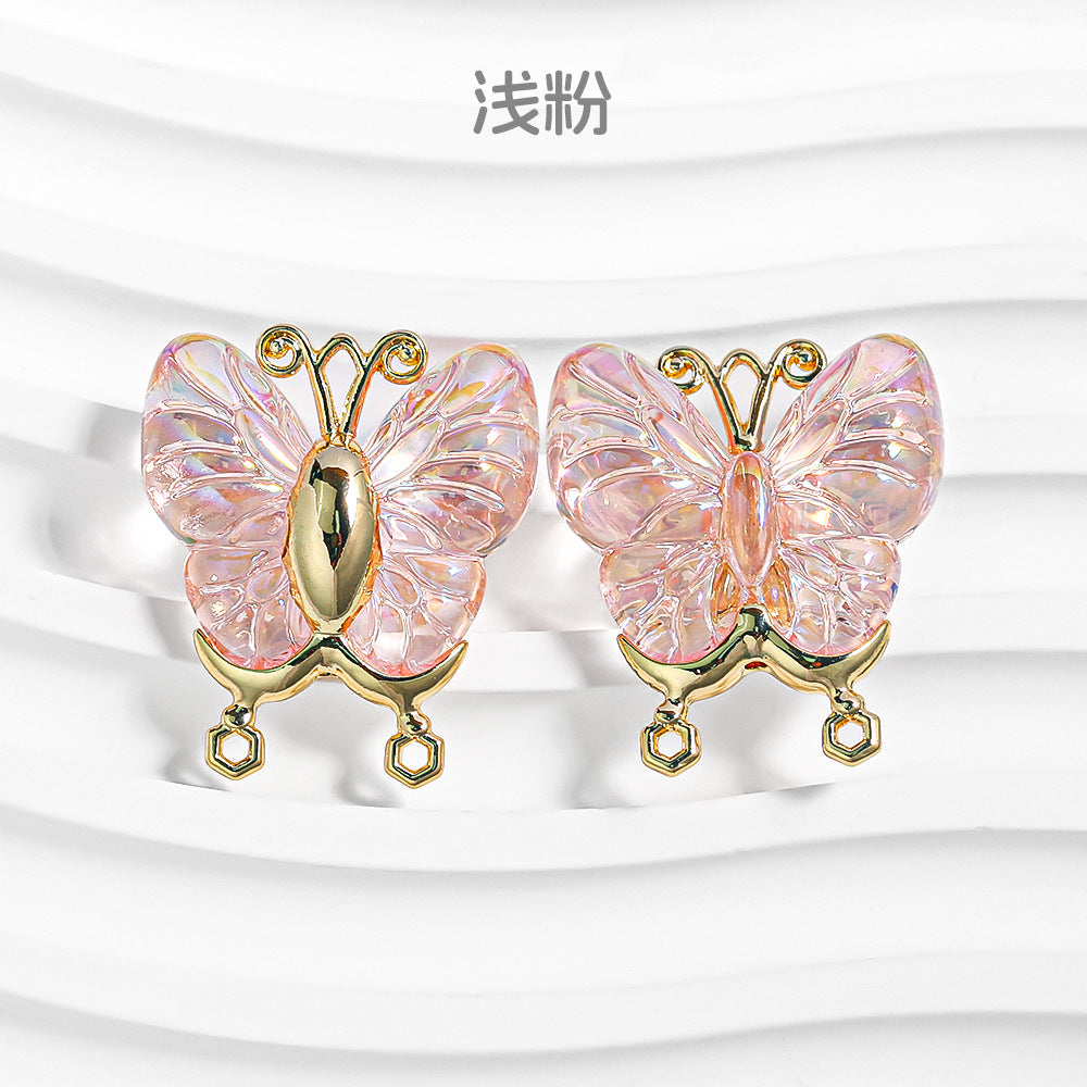 2.27NEW♥段階式割引有り♥【T133】プリンセスバタフライ（三つカン付き、合金、30×20×5ｍｍ、リースもストラップも使える）