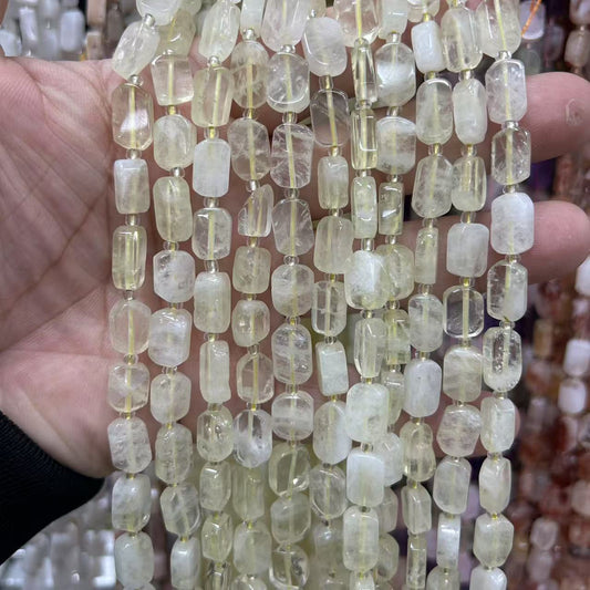 8.5再入荷【C083】レモンクォーツ（「壮健」「明朗」「フレッシュ」、鎮静・不安解消・魔除け・安眠、不規則長方形、8*12MM）