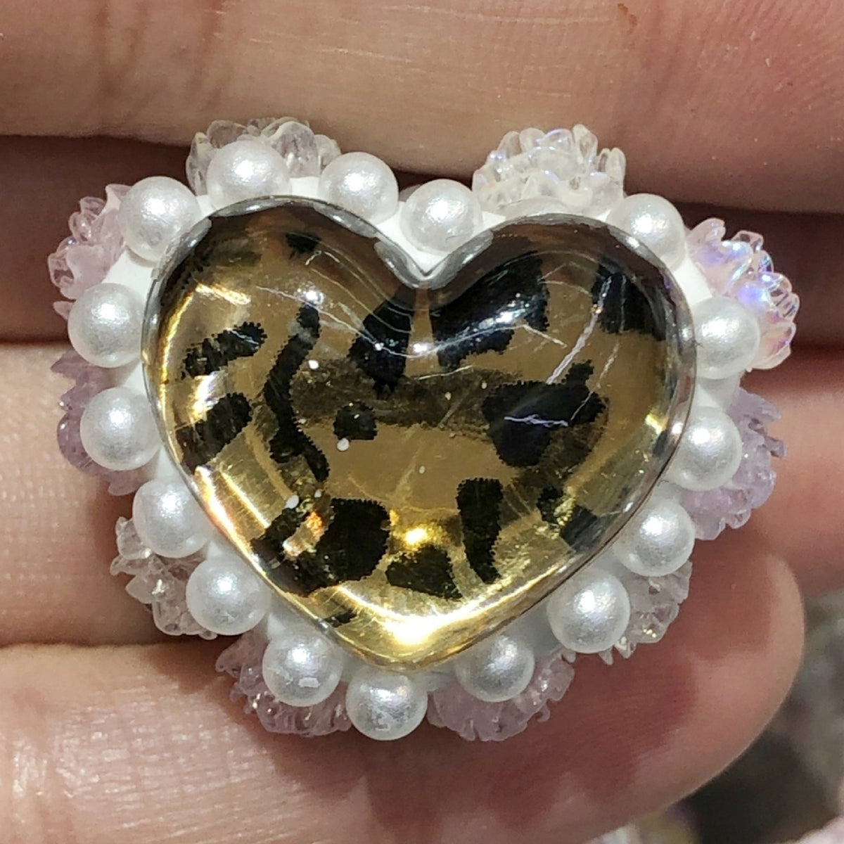 9.20NEW【T197】ハート型お花ボール（両面立体、约22*27mm）